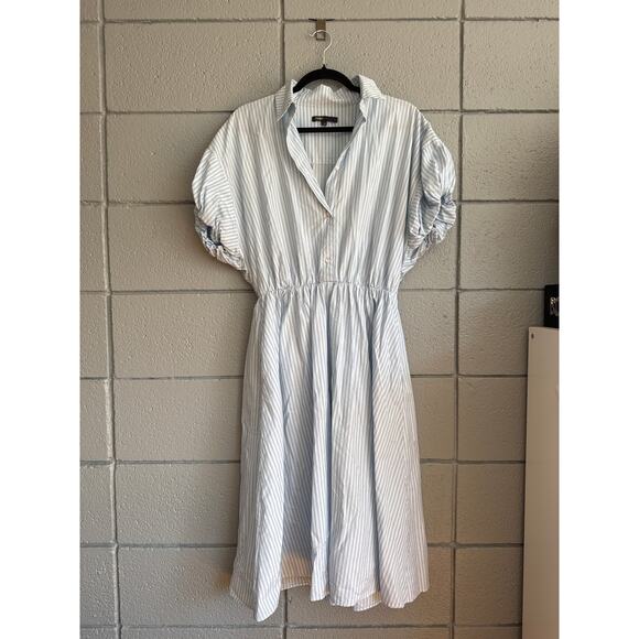 Women's Maje Bleus Ririsa Striped Cotton Midi Shirt Dress size 36 Streetwear - Picture 3 of 6